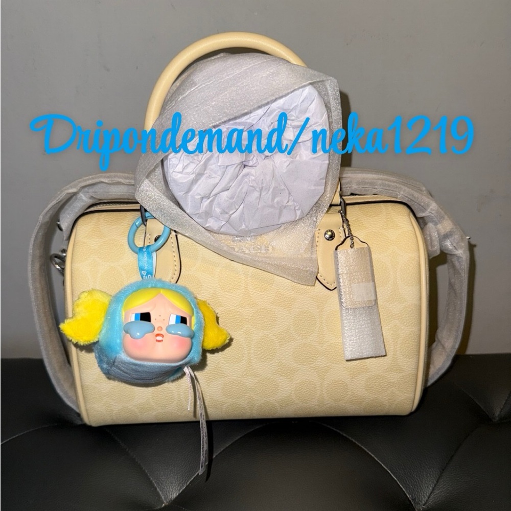 Coach Rowan Satchel Bag In Signature Canvas- Silver/Hay & Blind Box Bundle
